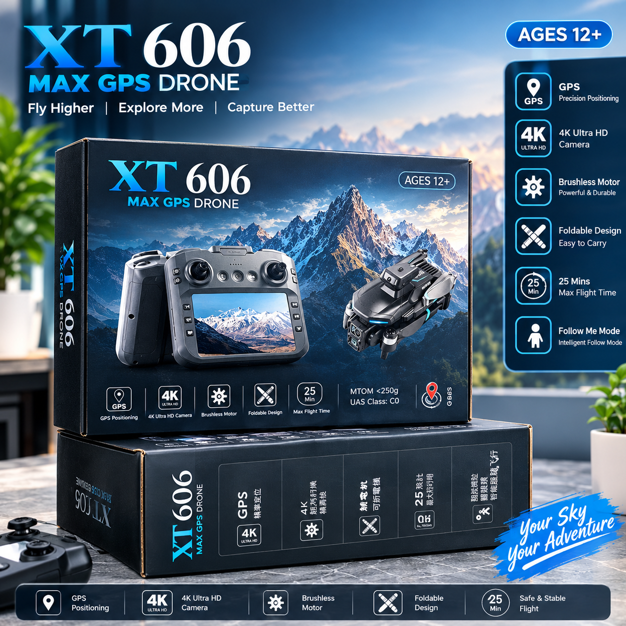 XT-606 GPS Rc Drone